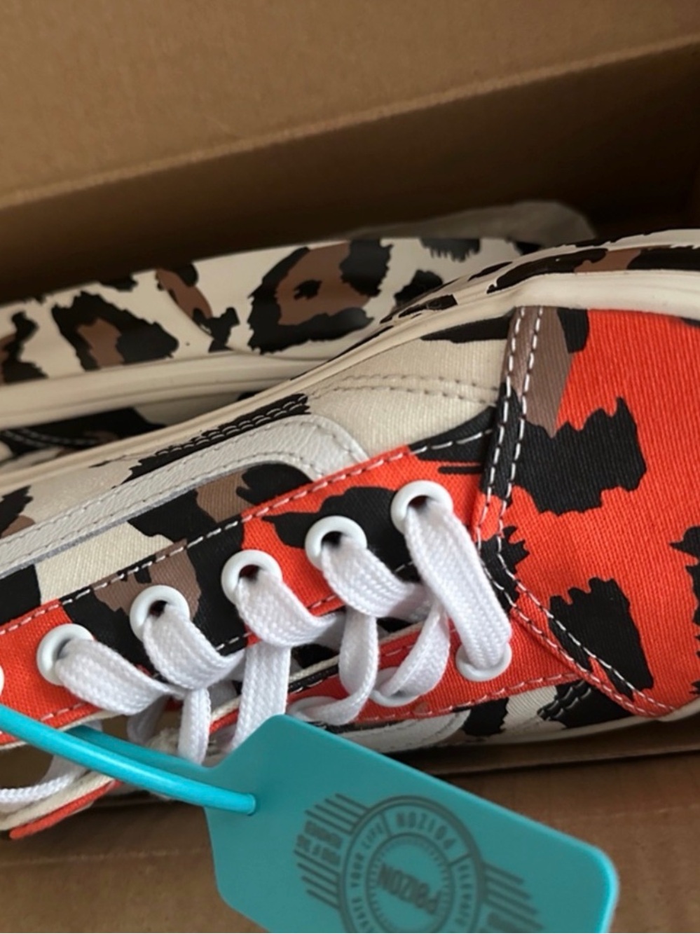 Vans Animal Old Skool Leopard Print Sneakers with Orange Accents - Picture 9 of 9